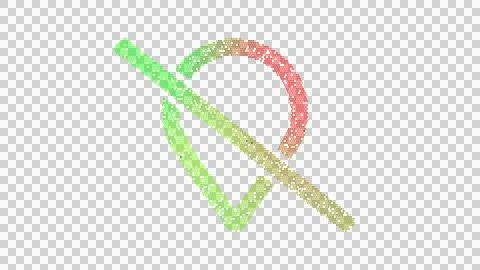 Icon map marker slash is made up of LED square shapes. There are bright diodes Illustrazione stock