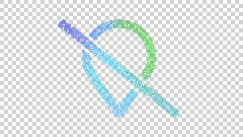 Icon map marker slash is made up of LED square shapes. There are bright diodes Illustrazione stock