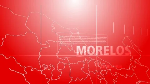 Icon Map of Mexico Over Red Background Stock Footage 80534986