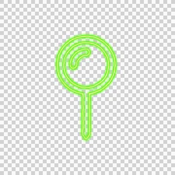 Icon map pin from the flow of energy of green color. Shimmering neon Stockillustratie