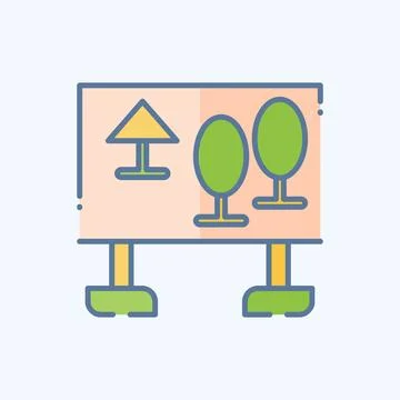 Icon Map. related to Amusement Park symbol. doodle style. simple design edi.. Ilustração Stock