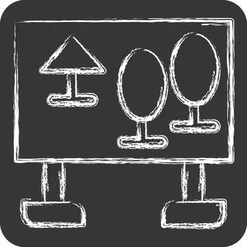Icon Map. related to Amusement Park symbol. chalk Style. simple design edit.. Illustrazione stock