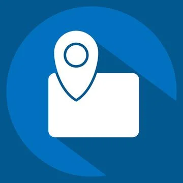 Icon Map. related to Civil Engineering symbol. long shadow style. design ed.. Stock Illustration