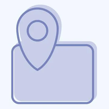 Icon Map. related to Civil Engineering symbol. two tone style. design editabl Stock Illustration