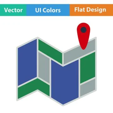 Icon of map scheme Ilustração Stock