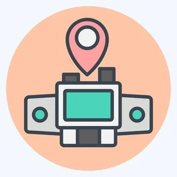 Icon Map Sensor. related to Car Maintenance symbol. color mate style. simpl.. Stock Illustration