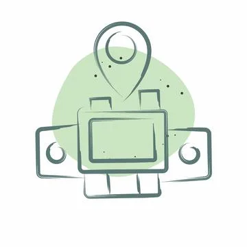 Icon Map Sensor. related to Car Maintenance symbol. Color Spot Style. simpl.. Stock Illustration