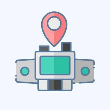 Icon Map Sensor. related to Car Maintenance symbol. doodle style. simple de.. Stock Illustration