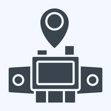 Icon Map Sensor. related to Car Maintenance symbol. glyph style. simple des.. Stock Illustration