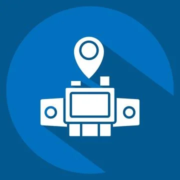Icon Map Sensor. related to Car Maintenance symbol. long shadow style. simp.. Stock Illustration