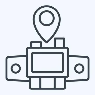 Icon Map Sensor. related to Car Maintenance symbol. line style. simple desi.. Stock Illustration