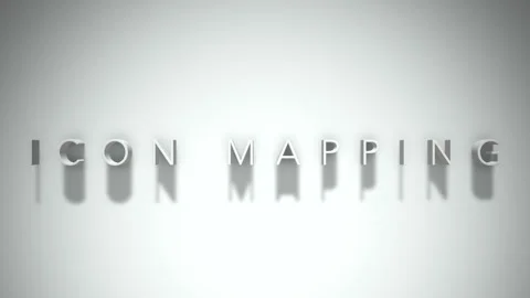 Icon mapping 3D title animation white text on a white background Stock Footage 298898692