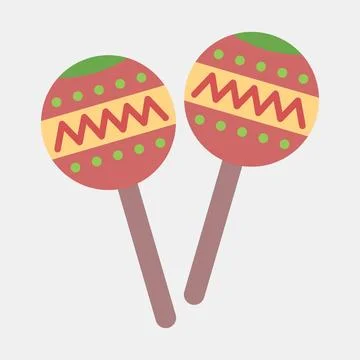 Icon maraca. Day of the dead celebration elements. Icons in flat style. Goo.. Stockillustratie