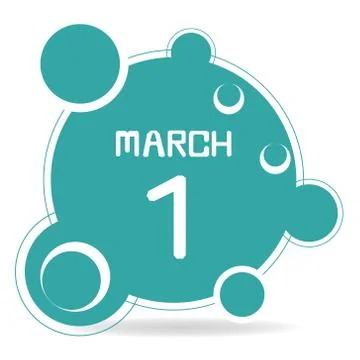Icon of march 1 Stock Illustration