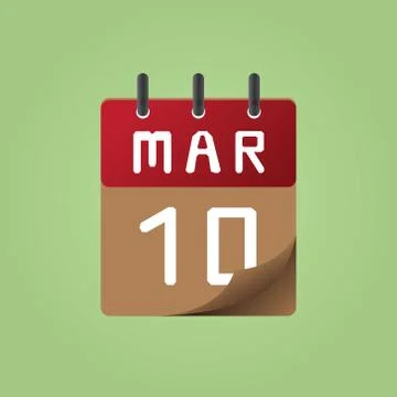 Icon of march 10 Stock Illustration