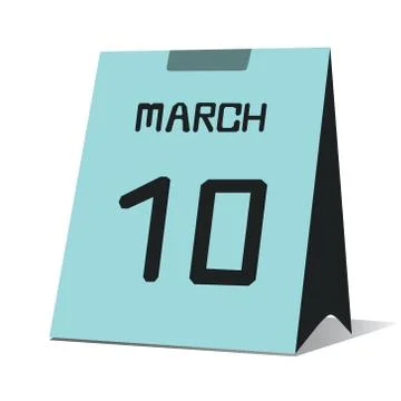 Icon of march 10 Stock Illustration