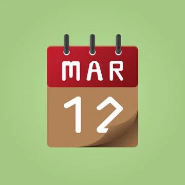 Icon of march 12 Stock Illustration
