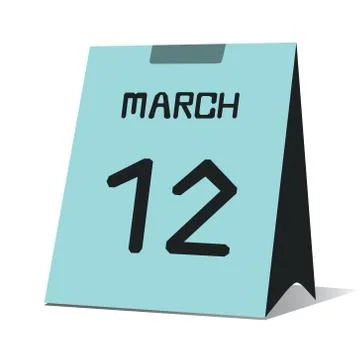 Icon of march 12 Stock Illustration