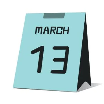 Icon of march 13 Stock Illustration