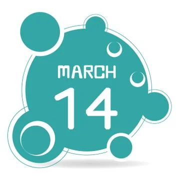 Icon of march 14 Stock Illustration