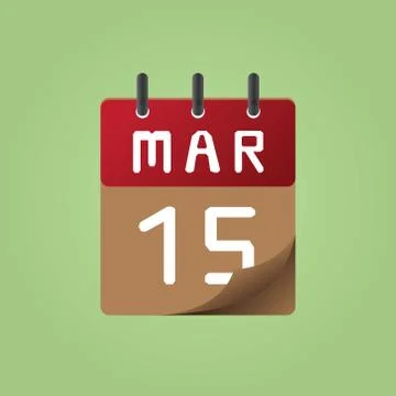 Icon of march 15 Stock Illustration