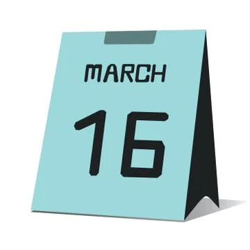 Icon of march 16 Stock Illustration