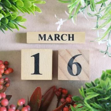 Icon of march 16 Stock Photos