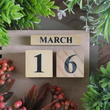 Icon of march 16 Stock Photos