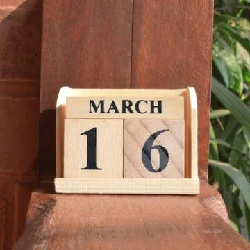 Icon of march 16 Stock Photos