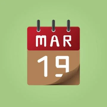 Icon of march 19 Stock Illustration