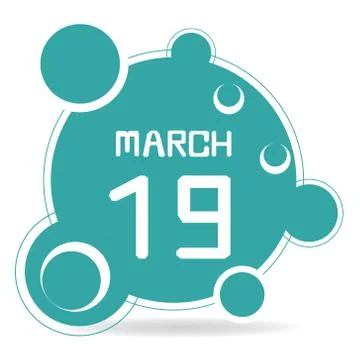 Icon of march 19 Stock Illustration
