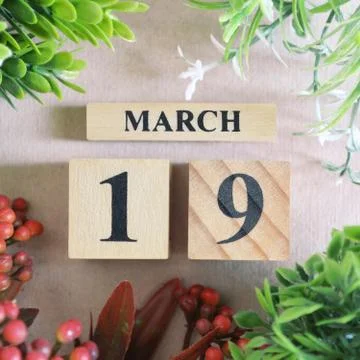 Icon of march 19 Stock Photos