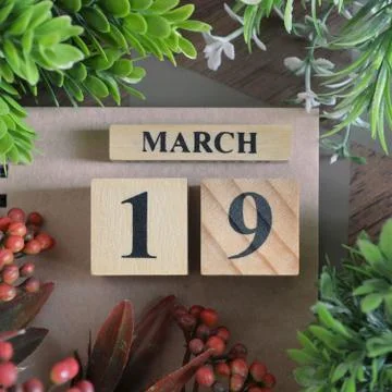 Icon of march 19 Stock Photos
