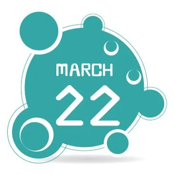 Icon of march 22 Stock Illustration