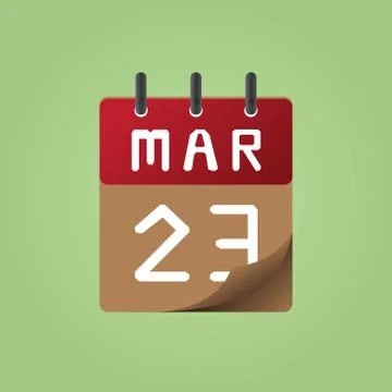 Icon of march 23 Stock Illustration