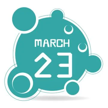 Icon of march 23 Stock Illustration