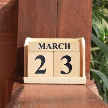 Icon of march 23 Stock Photos
