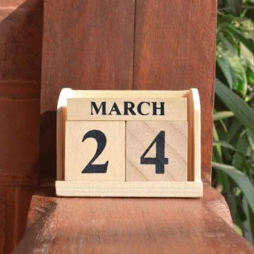 Icon of march 24 Stock Photos