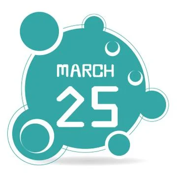 Icon of march 25 Stock Illustration