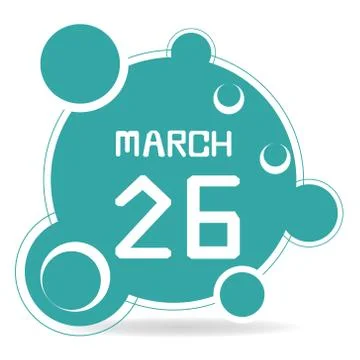Icon of march 26 Stock Illustration