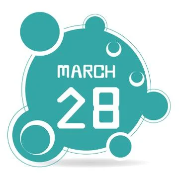 Icon of march 28 Stock Illustration
