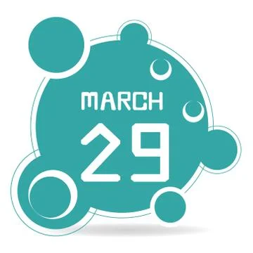 Icon of march 29 Stock Illustration