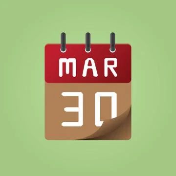 Icon of march 30 Stock Illustration