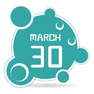 Icon of march 30 Stock Illustration