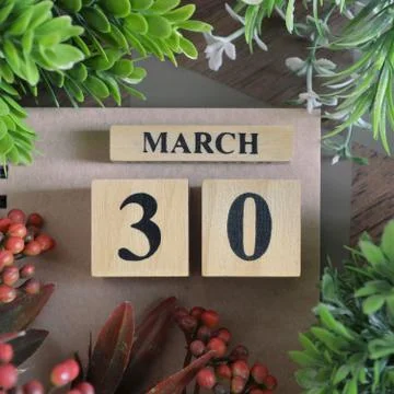 Icon of march 30 Stock Photos