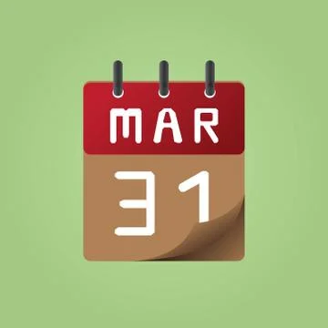 Icon of march 31 Stock Illustration