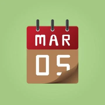 Icon of march 5 Stock Illustration