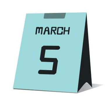 Icon of march 5 Stock Illustration