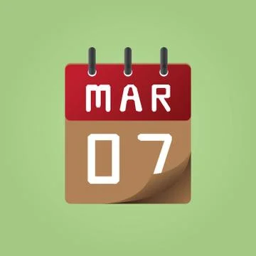 Icon of march 7 Stock Illustration