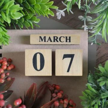 Icon of march 7 Stock Photos
